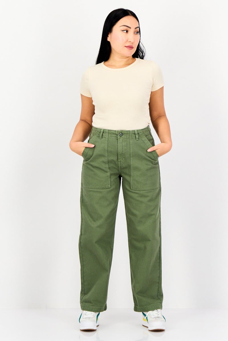 VANS Women Regular Fit Solid Non Stretchable Jeans, Olive - Image 4