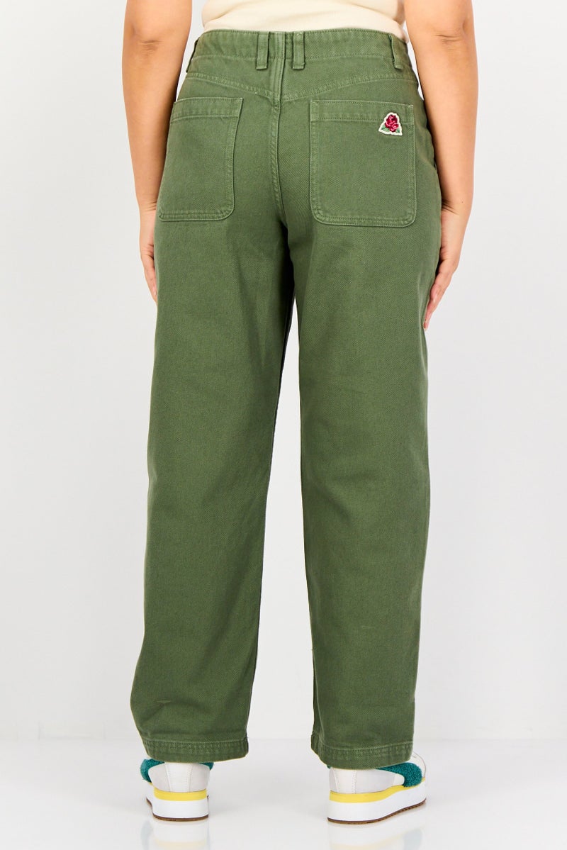 VANS Women Regular Fit Solid Non Stretchable Jeans, Olive - Image 3