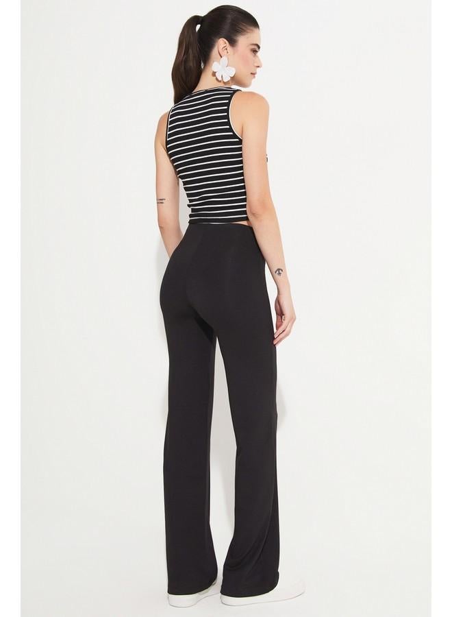 جون بنطلون ضيق أسود بتفاصيل درزات يونيو - Image 5