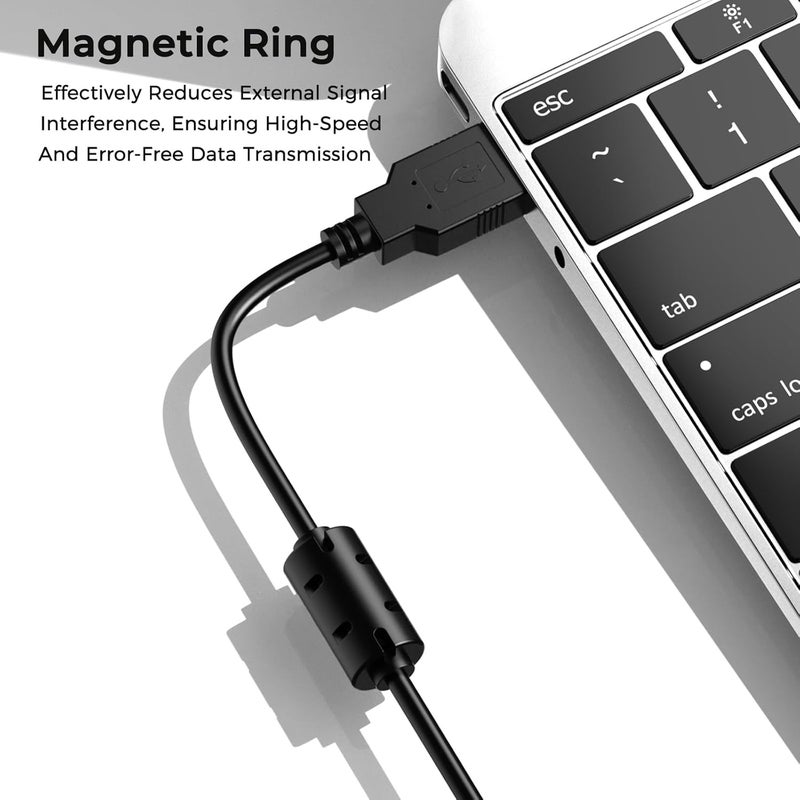 Demark USB Printer Cable, USB A to USB B Cable, USB 2.0 Type A Male to B Male Scanner Cord for HP, Dell, Epson, Xerox, Lexmark, Brother, Canon, Samsung, Piano (1.8m) - Image 5