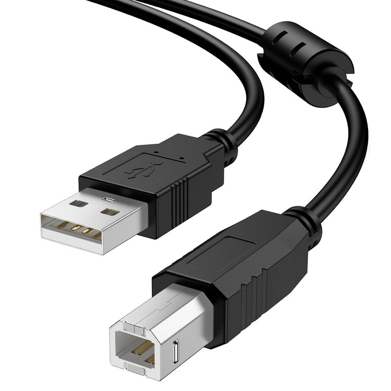 Demark USB Printer Cable, USB A to USB B Cable, USB 2.0 Type A Male to B Male Scanner Cord for HP, Dell, Epson, Xerox, Lexmark, Brother, Canon, Samsung, Piano (1.8m) - Image 1