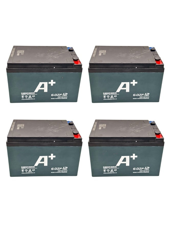 Fukukawa بطارية كهربائية FUKUKAWA A+ 6-DZF.12.3 سعة 12 فولت 12 أمبير – مجموعة 4 قطع – بطارية AGM محكمة الإغلاق وخالية من الصيانة قابلة لإعادة الشحن للدراجات الكهربائية والسكوترات ومركبات التنقل الكهربائية - Image 1