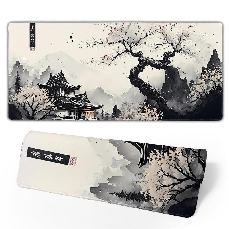 Brecoy Japanese Mouse Pad, Large Japanese Desk Mat, XL Anime Gaming Keyboard Mat, Non-Slip Rubber Base, Big Extended Desk Protector for Home Office, 31.5â€x11.8â€ - Image 1