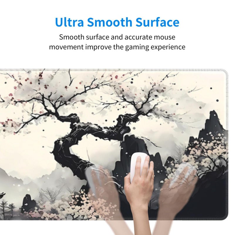 Brecoy Japanese Mouse Pad, Large Japanese Desk Mat, XL Anime Gaming Keyboard Mat, Non-Slip Rubber Base, Big Extended Desk Protector for Home Office, 31.5â€x11.8â€ - Image 4