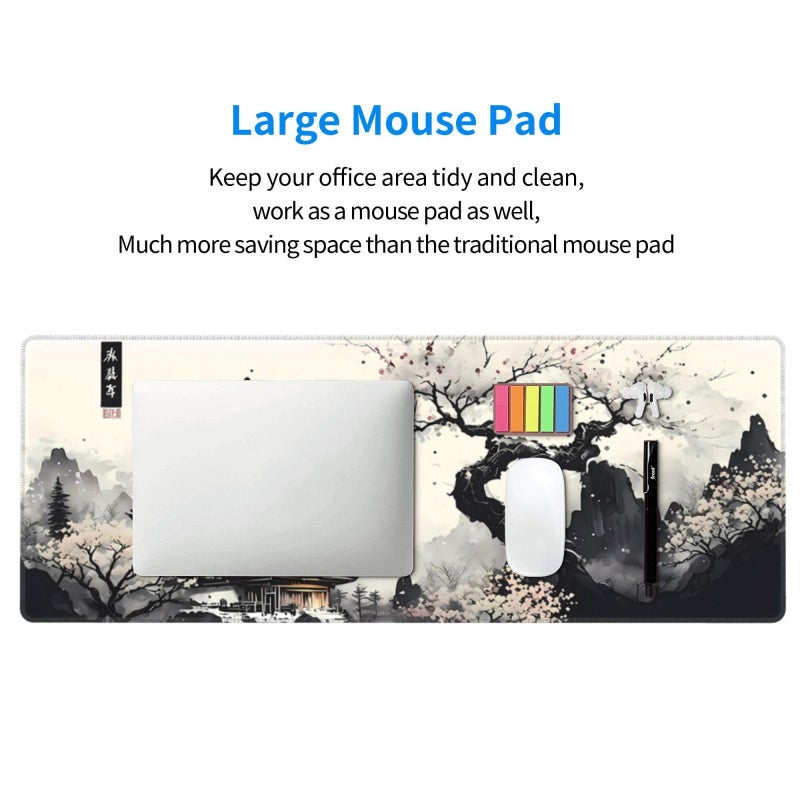 Brecoy Japanese Mouse Pad, Large Japanese Desk Mat, XL Anime Gaming Keyboard Mat, Non-Slip Rubber Base, Big Extended Desk Protector for Home Office, 31.5â€x11.8â€ - Image 5