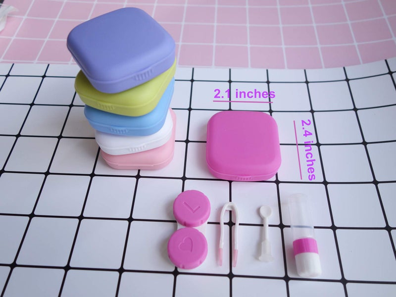 HAMIYELL HAMIYELL 6 Pack Contact Lens Case Kit with Insert Mirror Lightweight, Compact, Portable Travel Contact Lens Box Set  - Image 2