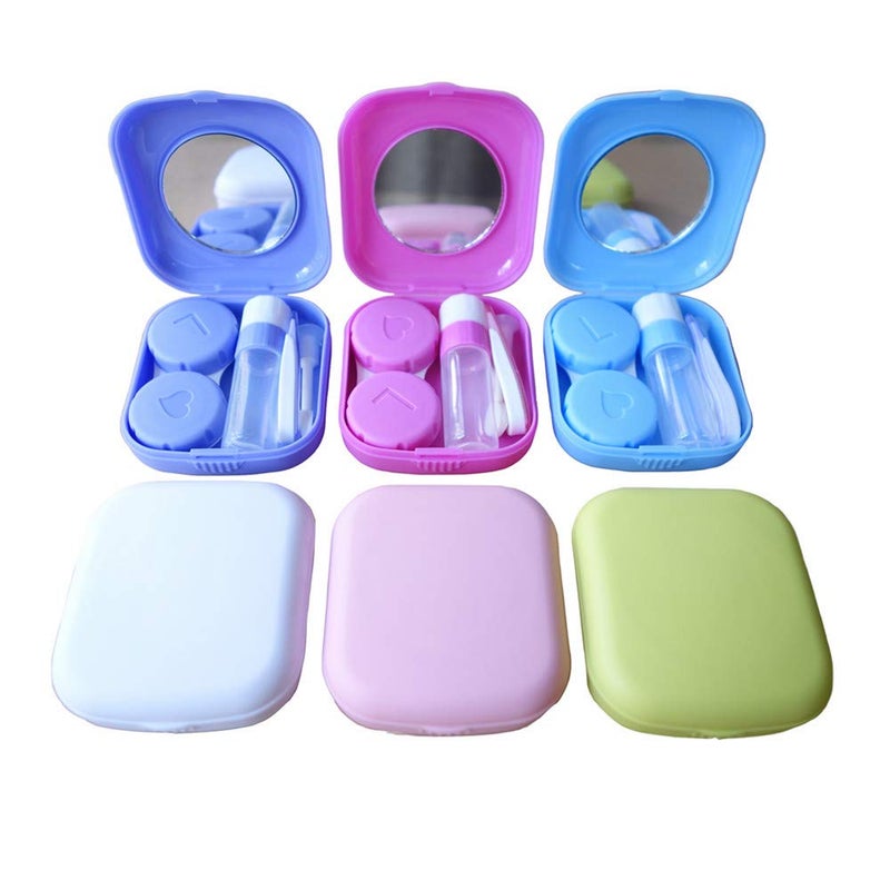HAMIYELL HAMIYELL 6 Pack Contact Lens Case Kit with Insert Mirror Lightweight, Compact, Portable Travel Contact Lens Box Set  - Image 1