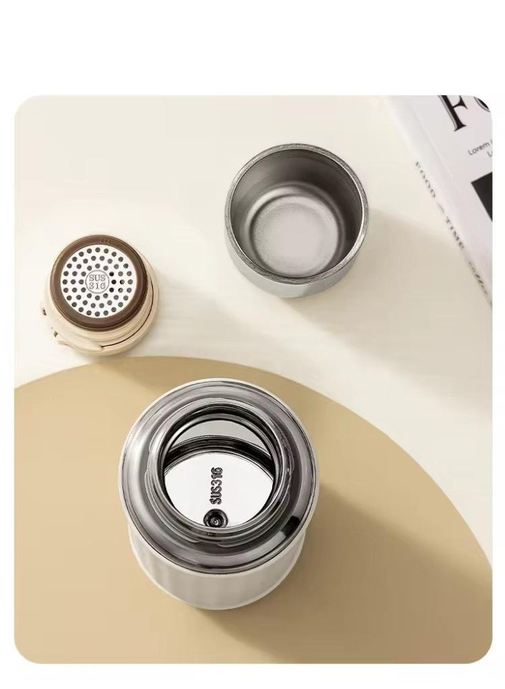 Tafuco Japanese Premium Quality Stainless Steel Water bottle, Back to school, Perfect Gift for Him and Her - 500ml, Ivory White - Image 5