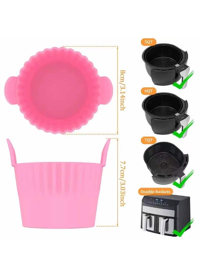 Air Fryer Baking Cups, Suitable for Microwave and Oven, Silicone Baking Ramekins for Muffins, Puddings, Eggs and Cupcakes, Silicone Muffin Cups for Air Fryer, 5 Pack: Red, Blue, Pink ,Black and Green - Image 2