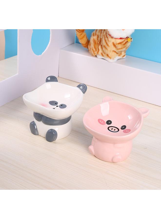 Bluejw Creative Ceramic Pet Bowl Cartoon Painted Large Bowl Mouth Neck Protection Black Chin Water Food Cat Bowl Multi-purpose - Image 4