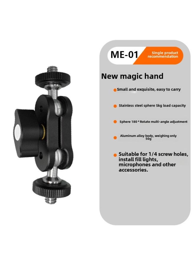 Generic Universal Magic Arm Double-head Adjustment Strange Hand Bracket Live Photography Fill Light Monitor Tripod Connecting Arm-Body Color:Black Short Magic Hand  - Image 1