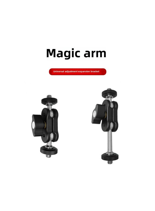 Generic Universal Magic Arm Double-head Adjustment Strange Hand Bracket Live Photography Fill Light Monitor Tripod Connecting Arm-Body Color:Black Short Magic Hand  - Image 2