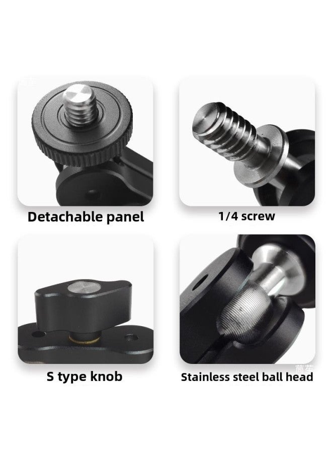 Generic Universal Magic Arm Double-head Adjustment Strange Hand Bracket Live Photography Fill Light Monitor Tripod Connecting Arm-Body Color:Black Short Magic Hand  - Image 4