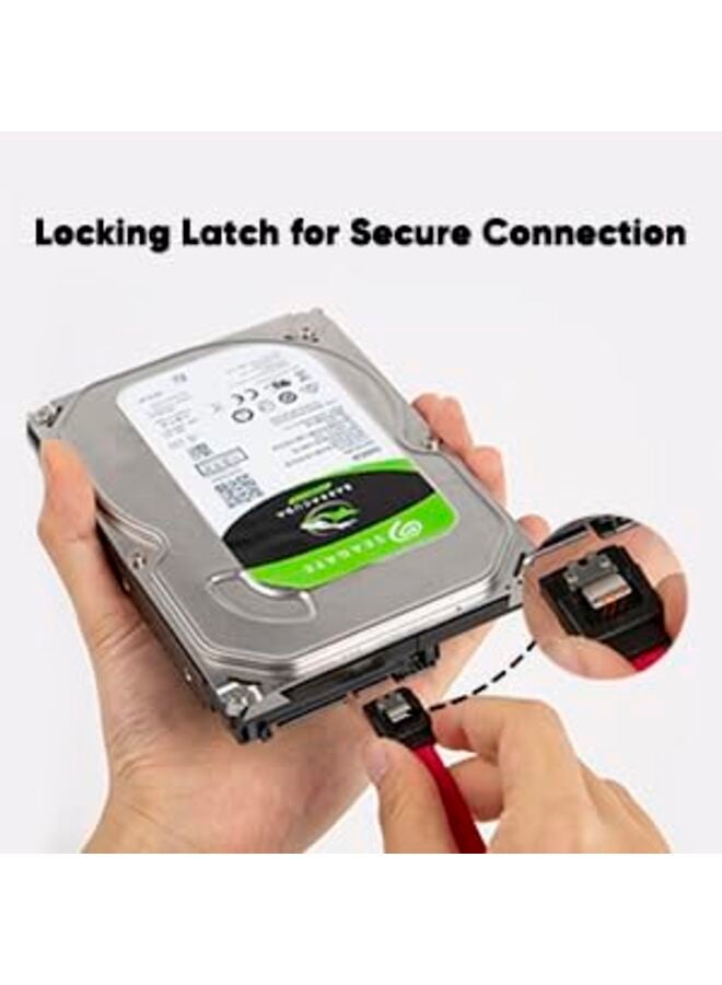 LAMAY 5PCS SATA III Cable 15.6-inch SATA III 6.0 Gbps 7pin Female to Female Data Cable with Locking Latch Red - Image 3