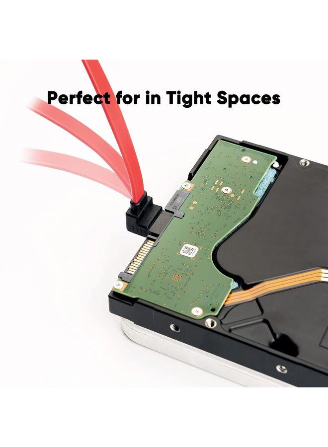 LAMAY 5PCS SATA III Cable 15.6-inch SATA III 6.0 Gbps 7pin Female to Female Data Cable with Locking Latch Red - Image 2