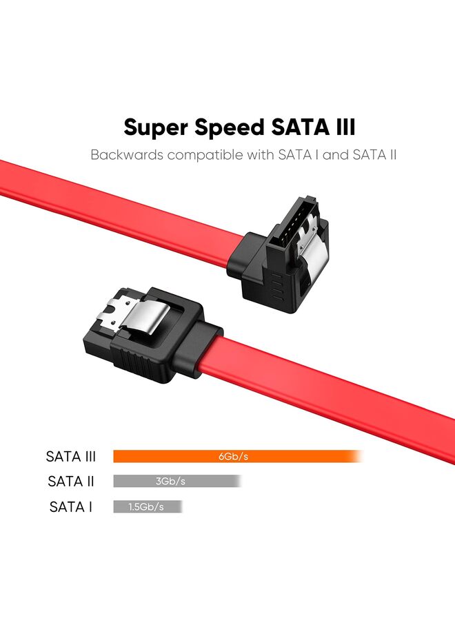 LAMAY 5PCS SATA III Cable 15.6-inch SATA III 6.0 Gbps 7pin Female to Female Data Cable with Locking Latch Red - Image 5