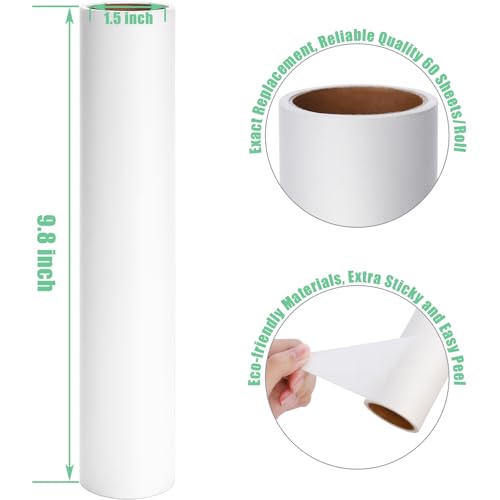 MINGRACE 9.8 inch Large Lint Roller Refills Only, 9.8'' Extra-Wide Lint Roller Refill Pack of 5 Rolls Total 300 Sheets for Pet Hair Remover Home Floor Carpet Clothing Sofa Cleaning (9.8'' Wide) - Image 4