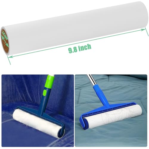 MINGRACE 9.8 inch Large Lint Roller Refills Only, 9.8'' Extra-Wide Lint Roller Refill Pack of 5 Rolls Total 300 Sheets for Pet Hair Remover Home Floor Carpet Clothing Sofa Cleaning (9.8'' Wide) - Image 2