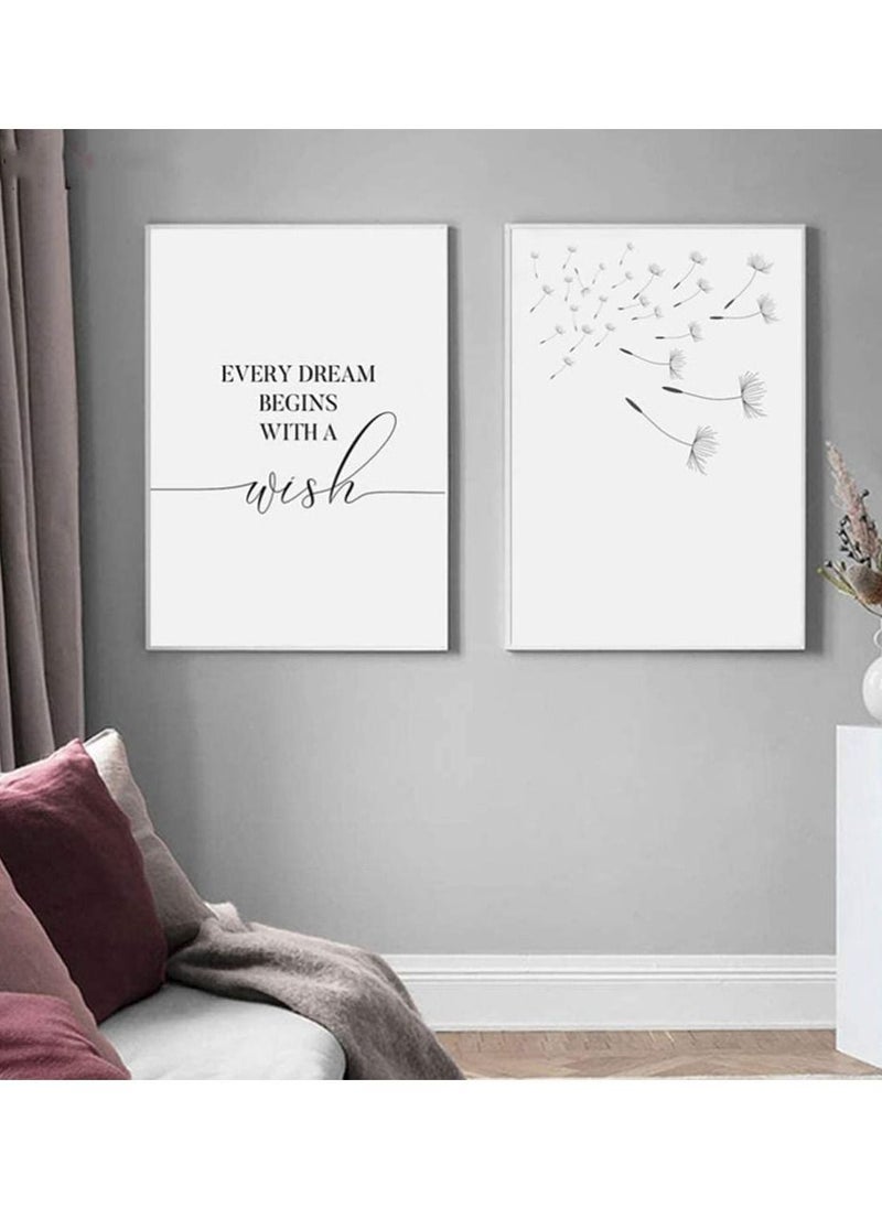 SYOSI - Dandelion Flower Art Print Blowing Away in The Wind Set of Canvas Poster Abstract Flower Art Print Dandelions Art Wall Painting For Home Decoration (Frameless, Random Style) - Image 1