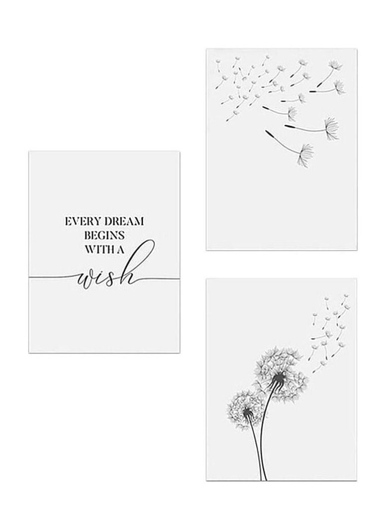 SYOSI - Dandelion Flower Art Print Blowing Away in The Wind Set of Canvas Poster Abstract Flower Art Print Dandelions Art Wall Painting For Home Decoration (Frameless, Random Style) - Image 1