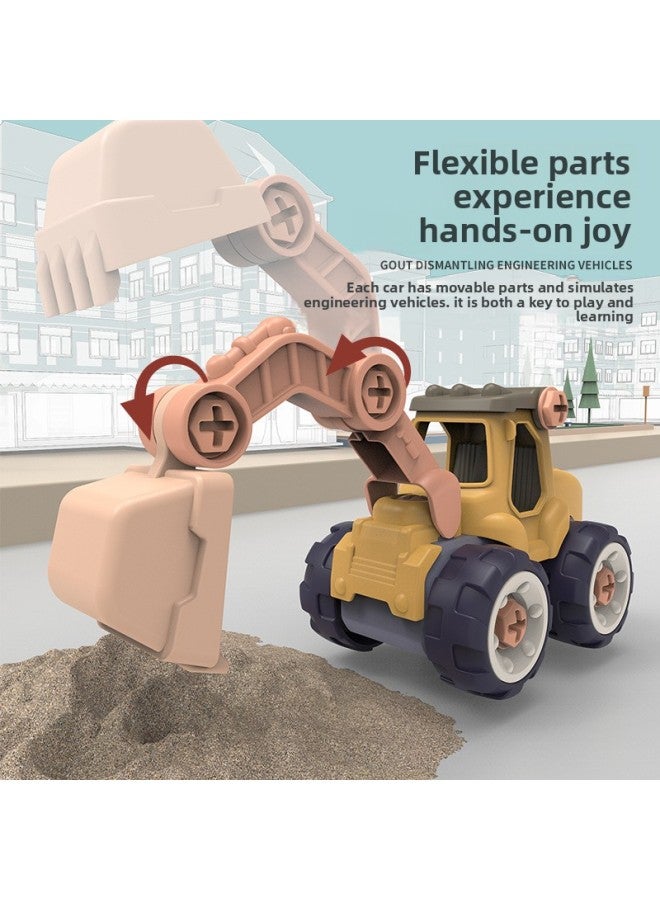 Children's Removable Screw Engineering Vehicle Assembly Excavator DIY Disassembly Toy Set Stall Supply-Color:Road Roller】 - Image 2