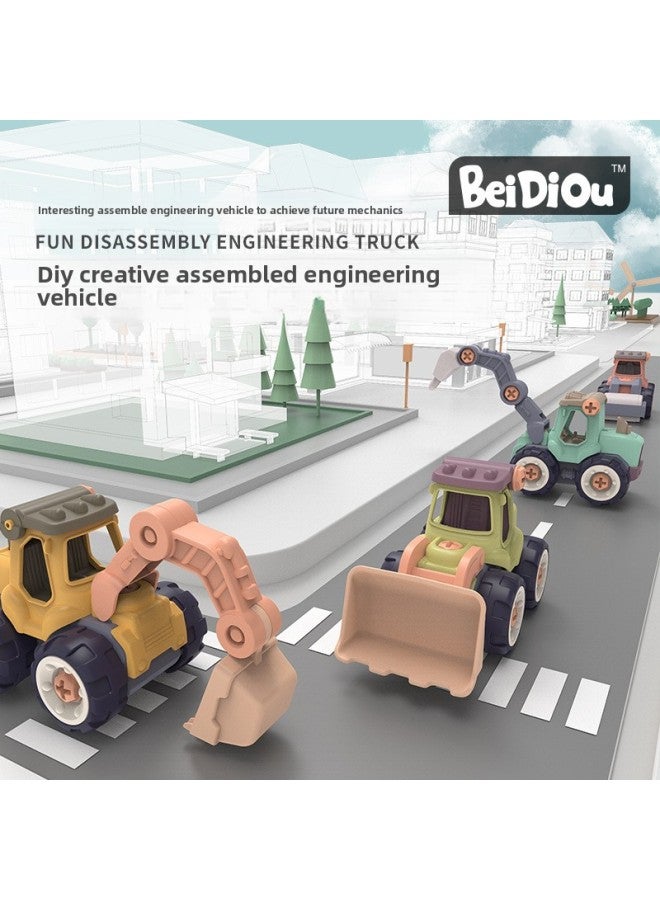 Children's Removable Screw Engineering Vehicle Assembly Excavator DIY Disassembly Toy Set Stall Supply-Color:Road Roller】 - Image 5