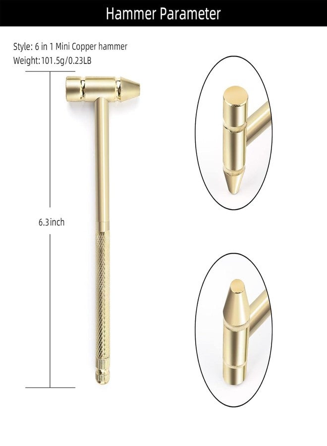 Feinerman Compact 6 in 1 Mini Copper Hammer & Screwdriver Tool Set, Anti-Rust, Anti-Corrosion Hand Tools for Watch Repair, Jewelry, and Breaking Walnuts, Hammer Screwdriver Set - Image 5