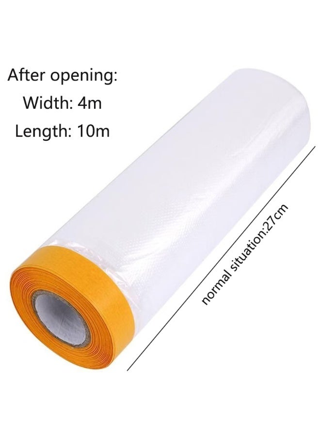 Generic Tape and masking cloth Masking film Plastic spray paint anti-drip film Painter plastic film roll masking paper tape tape for car spray painting, paint  - Image 2