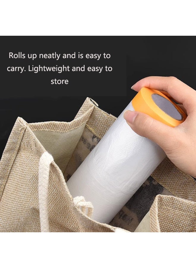 Generic Tape and masking cloth Masking film Plastic spray paint anti-drip film Painter plastic film roll masking paper tape tape for car spray painting, paint  - Image 4