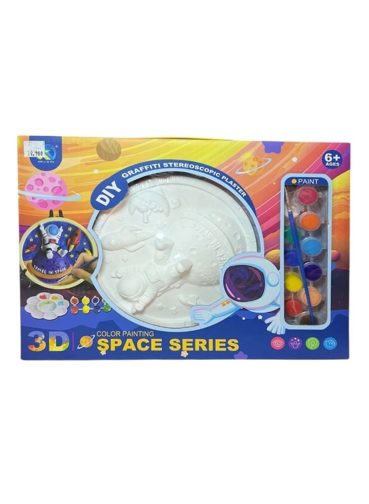 بريميم مجموعة طلاء جبس ثلاثية الأبعاد بتصميم الفضاء - مجموعة فنية وحرفية إبداعية للأطفال مع ألوان - Image 2