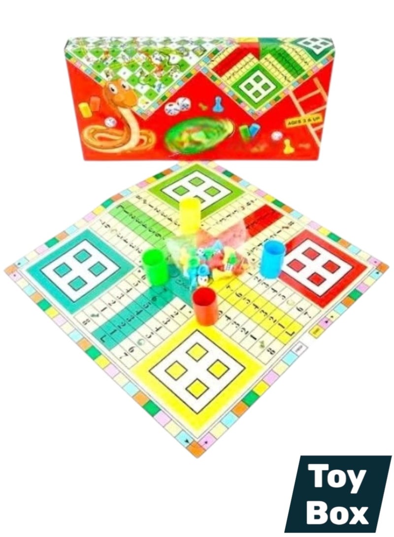 Toy Box 2-In-1 Snakes And Ladder Ludo Foldable Board Game