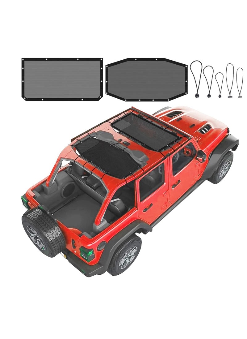 SYOSI Jeep Wrangler Sunshades, Front and Rear Mesh Sun Screen Shade, New Model UV Blocker, Summer Driving Comfort, Improve 2Pcs JL Unlimited (2018-Current)  - Image 1