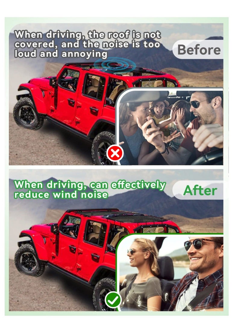 SYOSI Jeep Wrangler Sunshades, Front and Rear Mesh Sun Screen Shade, New Model UV Blocker, Summer Driving Comfort, Improve 2Pcs JL Unlimited (2018-Current)  - Image 3