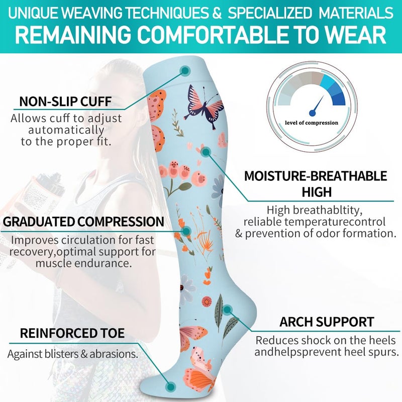 COOLOVER Copper Compression Socks for Women and Men(6 Pairs)-Best Support for Running, Athletic, Nursing, Travel - Image 5