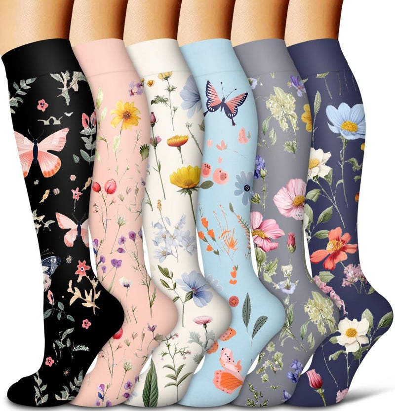 COOLOVER Copper Compression Socks for Women and Men(6 Pairs)-Best Support for Running, Athletic, Nursing, Travel - Image 1