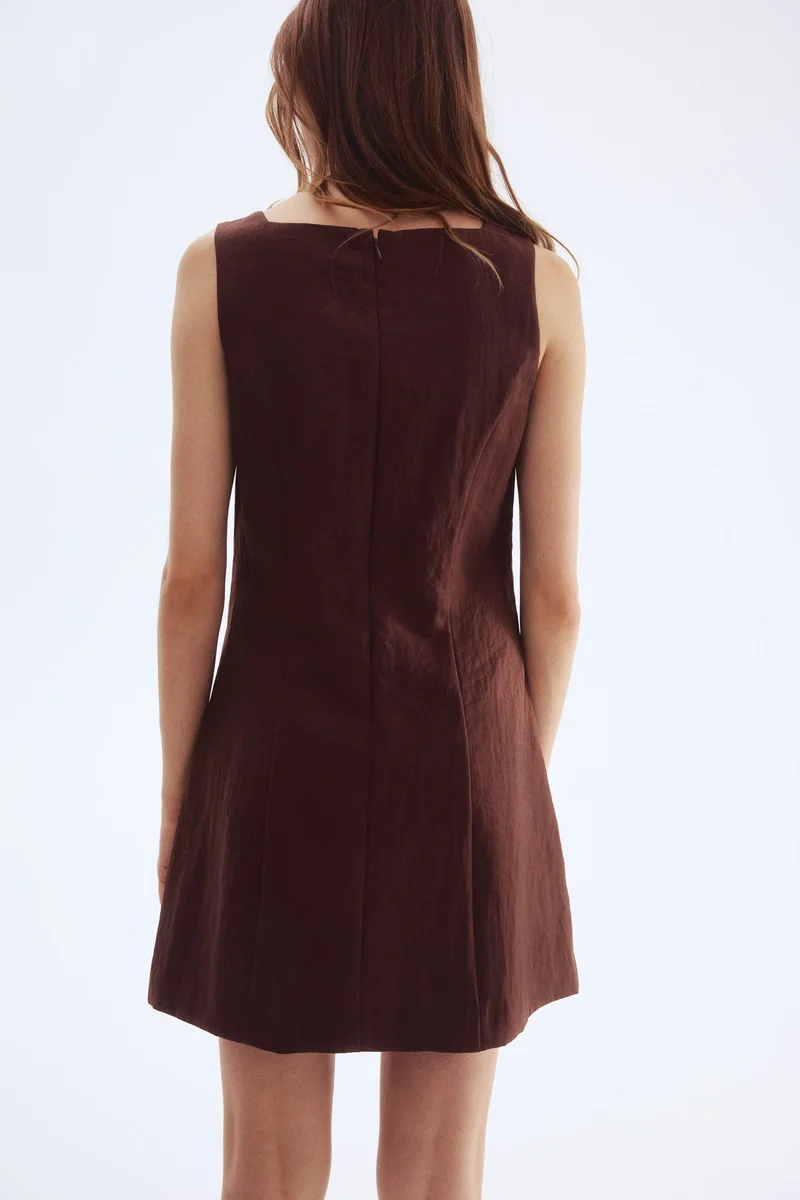 H&M Square-neck twill dress