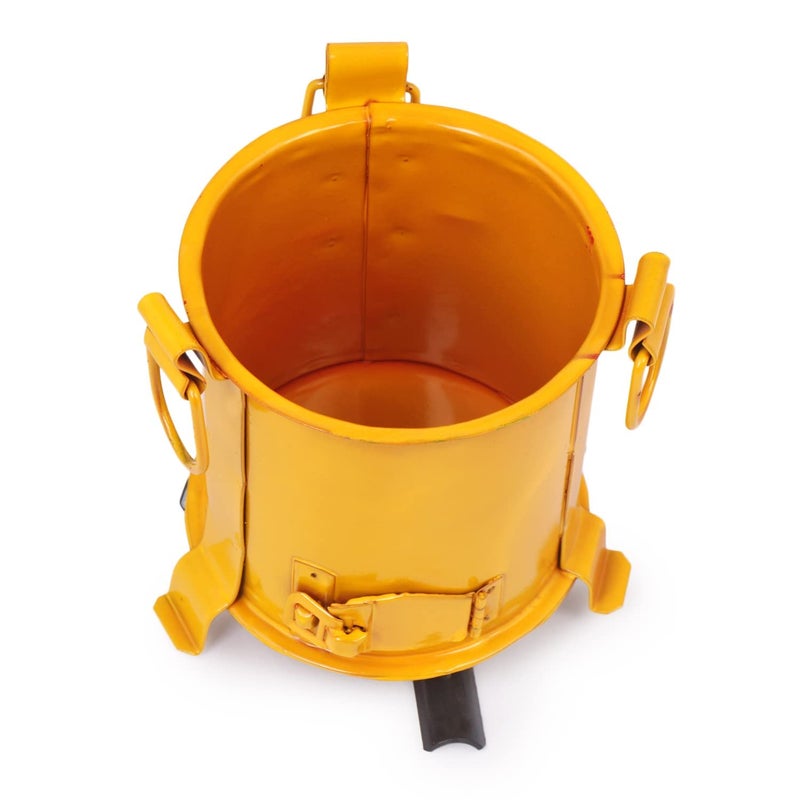 BOGEN LITE Angeethi BBQ Style Metal Ashtray | Cigarette || Tabletop || Cigar Rest for Indoor Outdoor || Handcrafted for Home Office (15 cm x 13 cm x 12 cm) (YELLOW) - Image 4