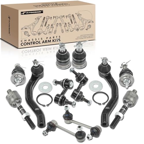 A-Premium Set of 12, Front & Rear Sway Bar Link, Front Upper & Lower Ball Joint, Inner & Outer Tie Rod End, Compatible with Honda Accord 2003 2004 2005 2006 2007 - Image 1