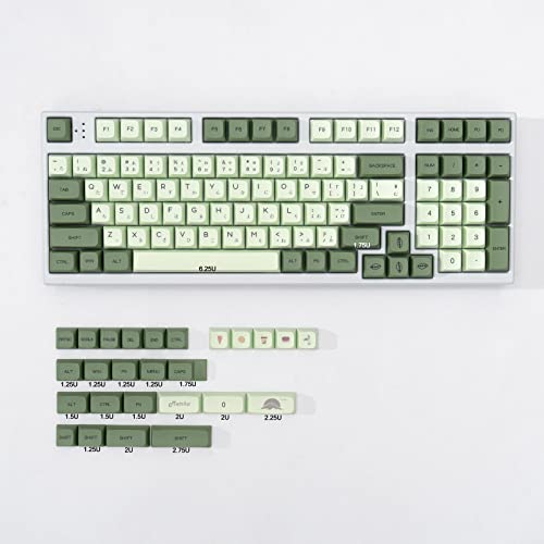 mintcaps PBT Japanese Keycaps Matcha Green XDA Profile Cute Keycaps Set 124 Keys Custom Dye-Sub Keyboard Key caps for Cherry Gateron MX Switches Mechanical Keyboards - Image 1