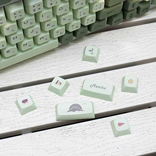 mintcaps PBT Japanese Keycaps Matcha Green XDA Profile Cute Keycaps Set 124 Keys Custom Dye-Sub Keyboard Key caps for Cherry Gateron MX Switches Mechanical Keyboards - Image 5