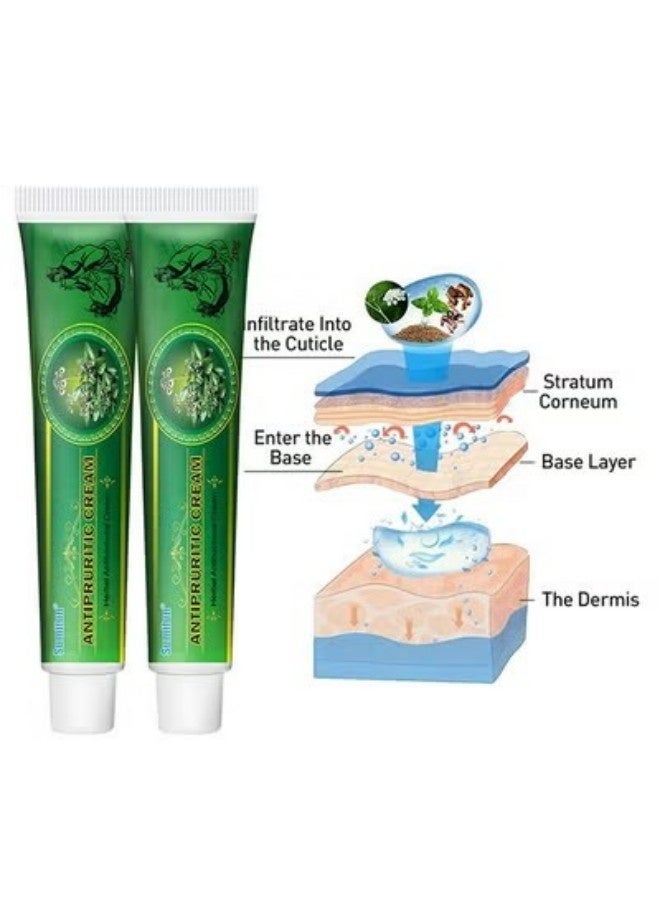 Sumifun Antipruritic Cream 20g, Herbal Antibacterial Cream, Non Irritating Relief Itching, Relief Bug Bite and Eczema Cutis, Inhibit Fungi Cream, Promote Skin Health for All Skin Types - Image 4