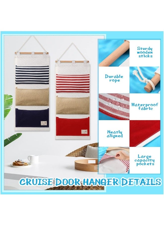 Generic Wall Hanging Storage Bag, 2 Pcs Over The Door Closet Organizer with Pockets, Linen Cotton Fabric Wall Door 3 Pockets Hanging Bag for School Office Bedroom Kitchen Home  - Image 5