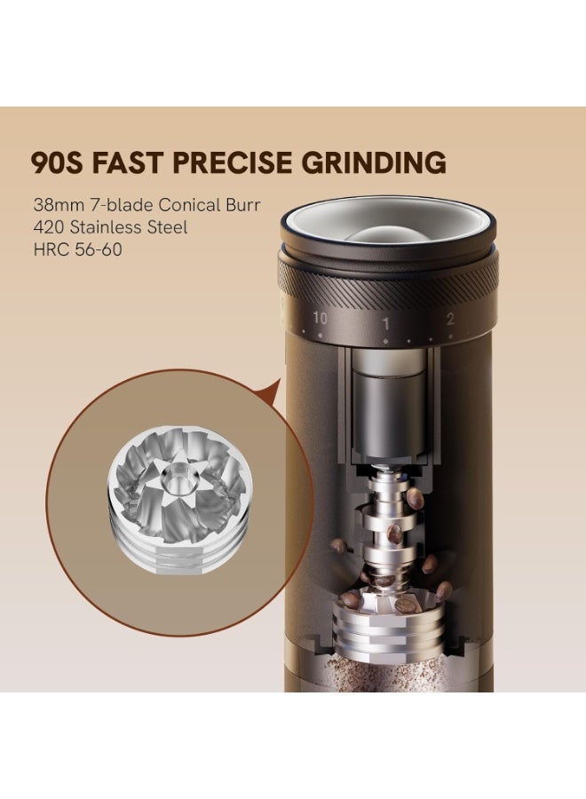 OutIn Fino Portable Electric Coffee Grinder -Sand Stone White - Image 4