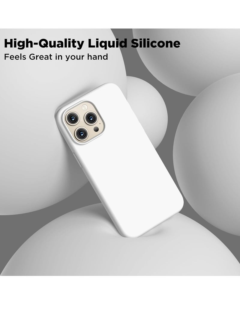 ELTRAZONE Compatible with iPhone 15 Pro Max Case, Liquid Silicone Case, Full Body Shockproof Protective Cover Slim Thin Phone Case with Soft Anti-Scratch Microfiber Lining, 6.7 inch-White - Image 5