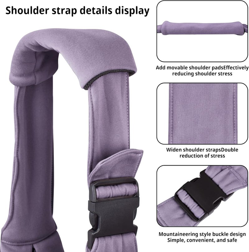 CUBY Dog and Cat Sling Carrier - Hands Free Reversible Pet Papoose Bag - Soft Pouch and Tote Design - Suitable for Puppy, Small Dogs Cats Outdoor (Purple, Adjust Strap 2.0) - Image 4
