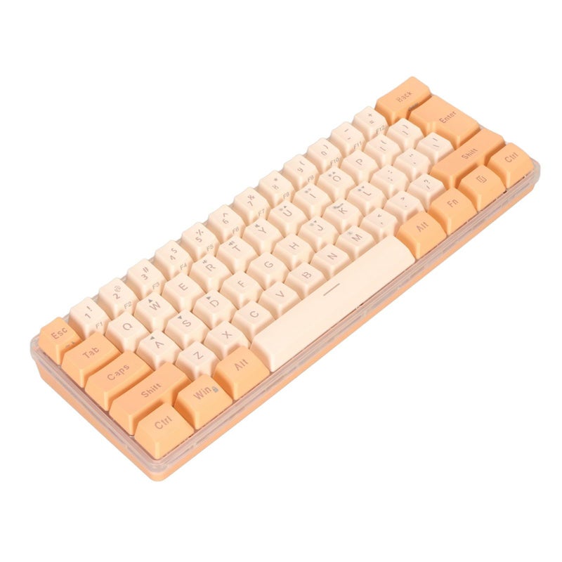 Orange Yellow Mini Gaming Keyboard Wired RGB 61 Keys 60 Percent Compact Mechanical USB - Image 4