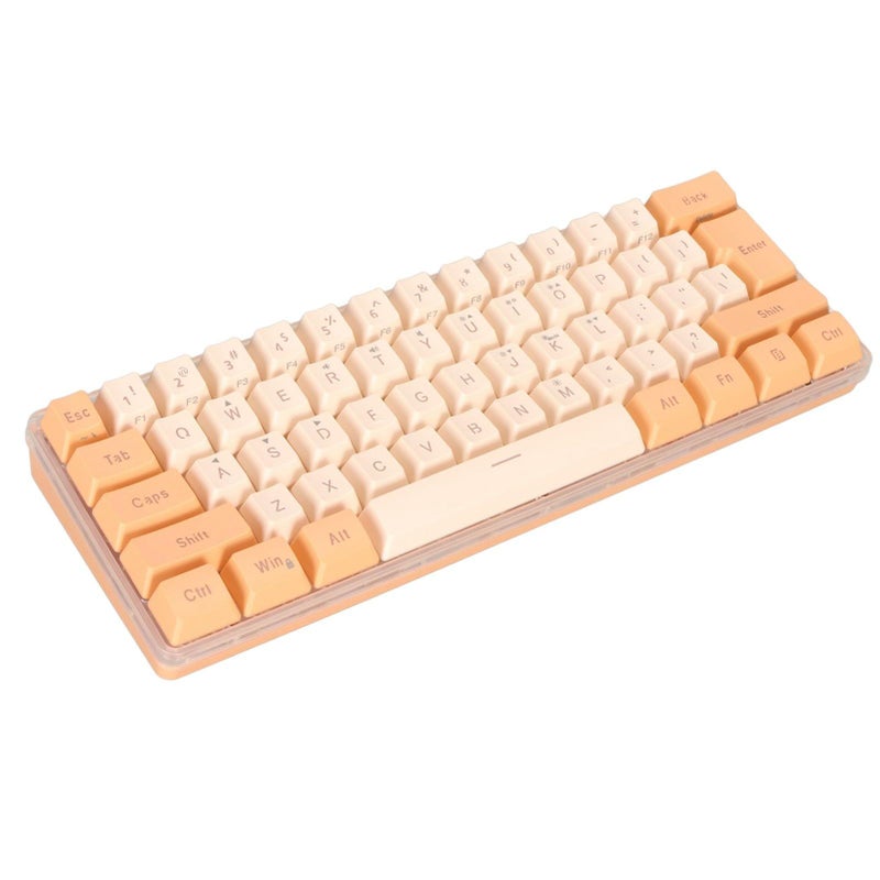 Orange Yellow Mini Gaming Keyboard Wired RGB 61 Keys 60 Percent Compact Mechanical USB - Image 3