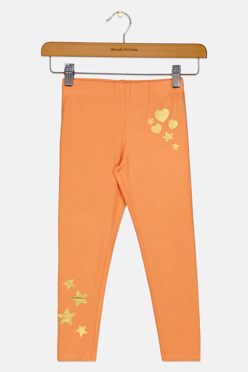 Hamleys Kids Girl Graphic Print Leggings, Orange - Image 3