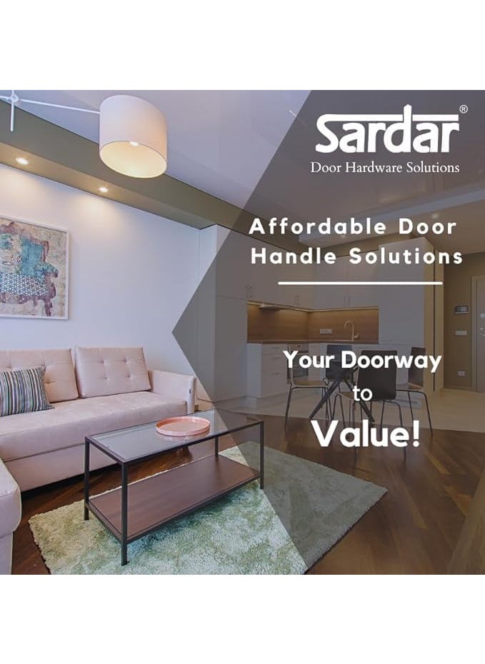 SARDAR SARDAR GATO Iron Handle Set 8 Inch2 Keys 6 Lever Single Turn Lock Set Handle Set for Door Bathroom Bedroom Living Room Mortice Lock with Keys  - Image 5