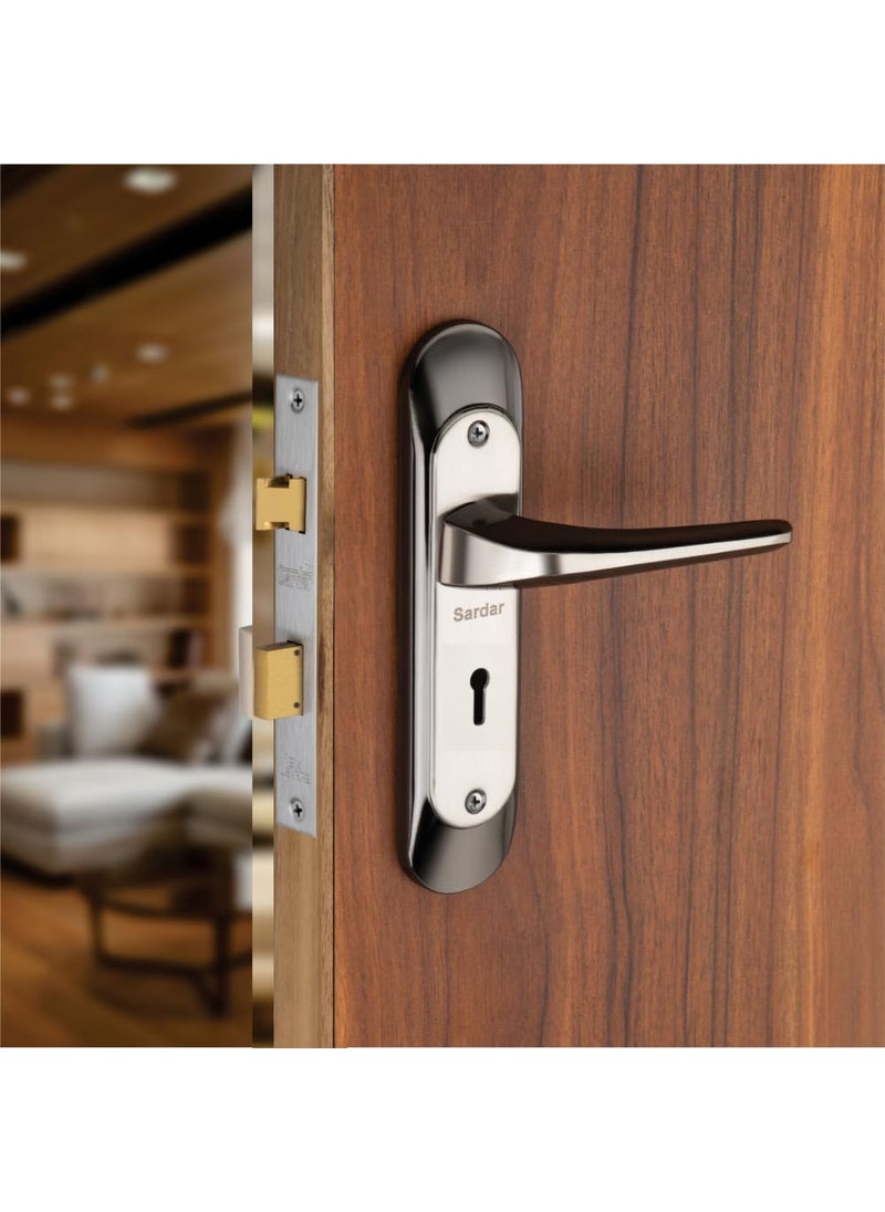 SARDAR SARDAR GATO Iron Handle Set 8 Inch2 Keys 6 Lever Single Turn Lock Set Handle Set for Door Bathroom Bedroom Living Room Mortice Lock with Keys  - Image 1